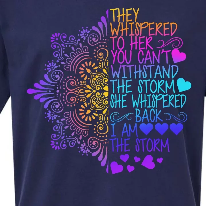 Whispered Back I Am The Storm Floral Sueded Cloud Jersey T-Shirt