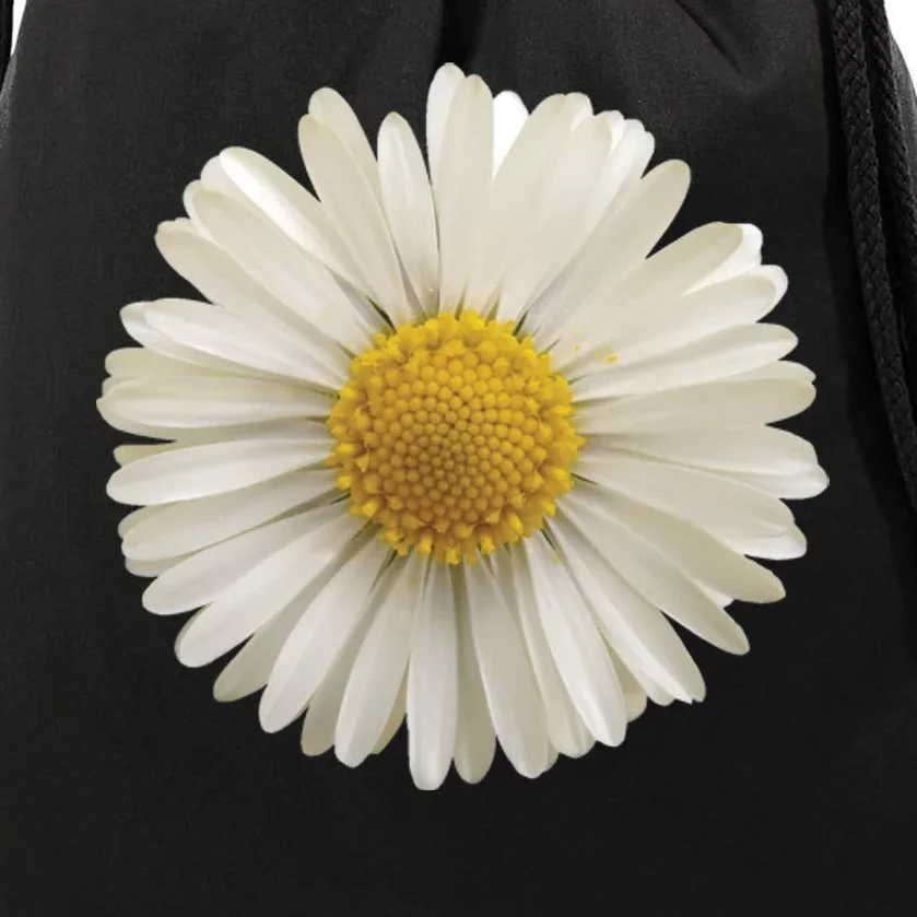 White Daisy Drawstring Bag