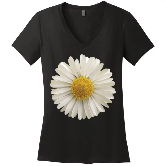 White Daisy Women's V-Neck T-Shirt