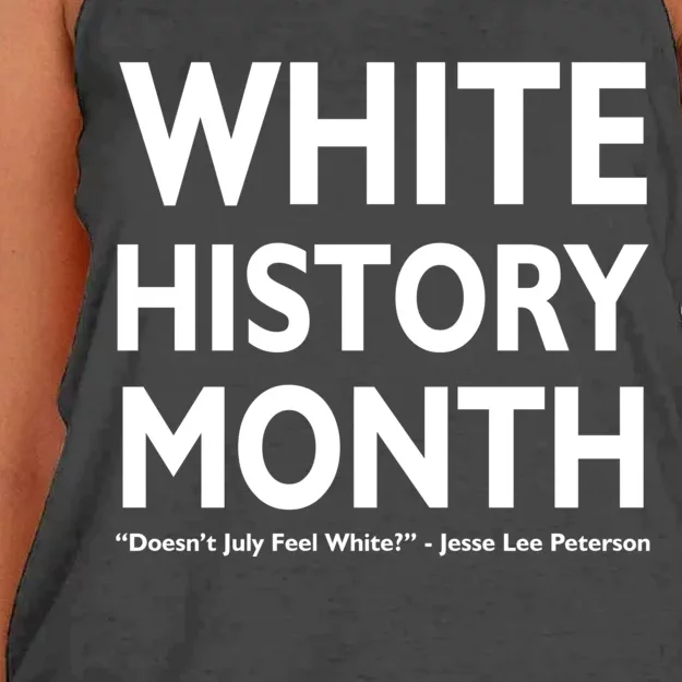 White History Month Doesn't July Feel White Women's Knotted Racerback Tank