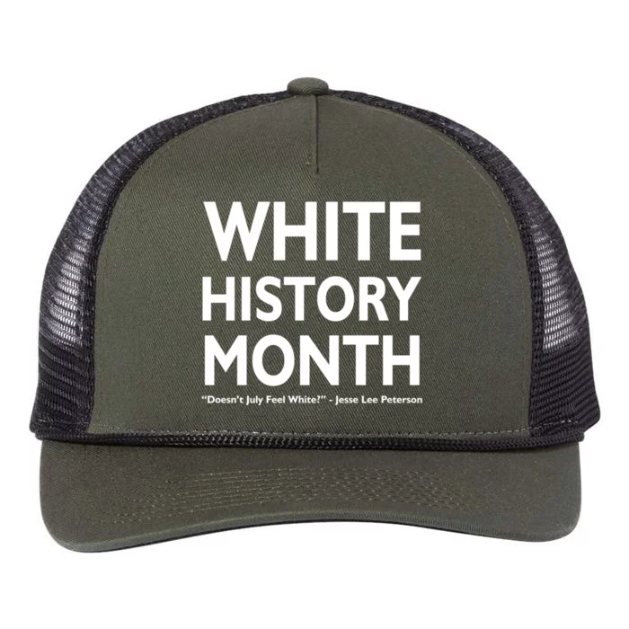 White History Month Doesn't July Feel White Retro Rope Trucker Hat Cap