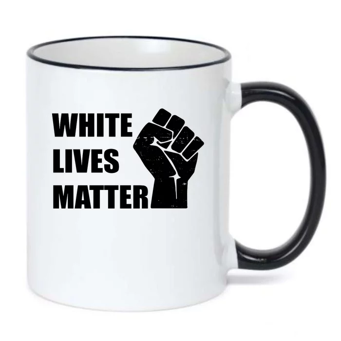 White Lives Matter Fist Black Color Changing Mug