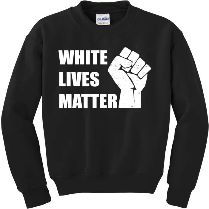 White Lives Matter Fist Kids Sweatshirt