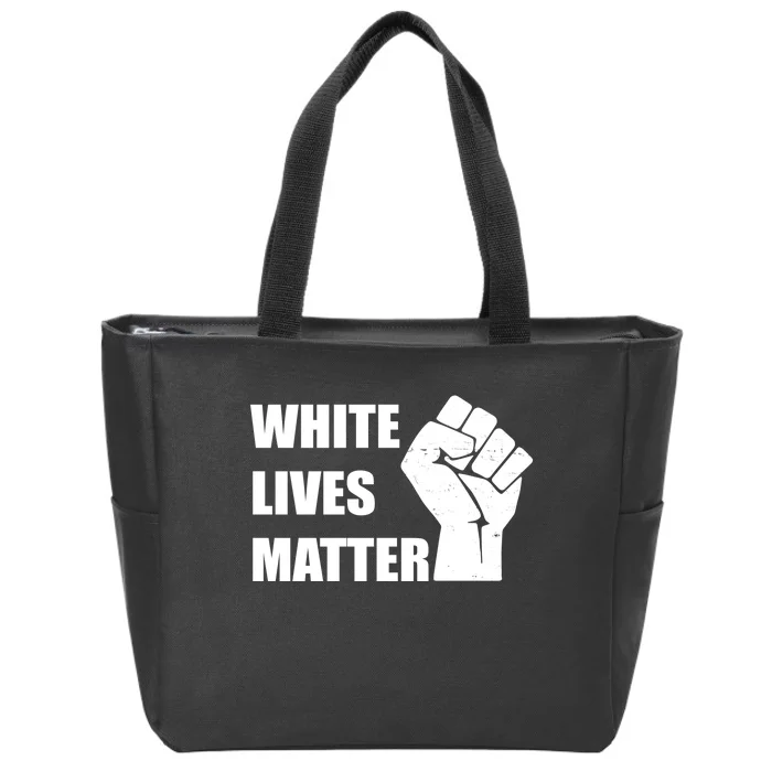 White Lives Matter Fist Zip Tote Bag