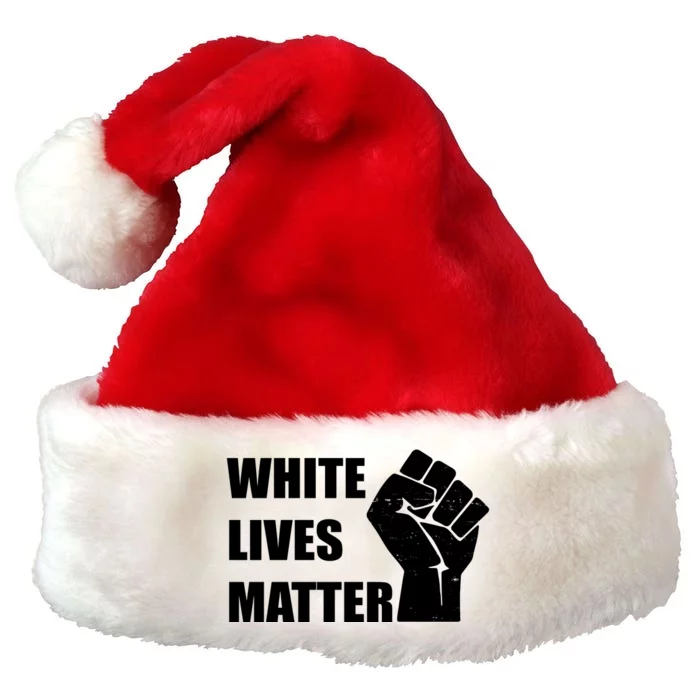 White Lives Matter Fist Premium Christmas Santa Hat