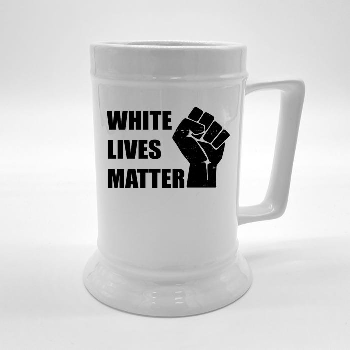 White Lives Matter Fist Front & Back Beer Stein