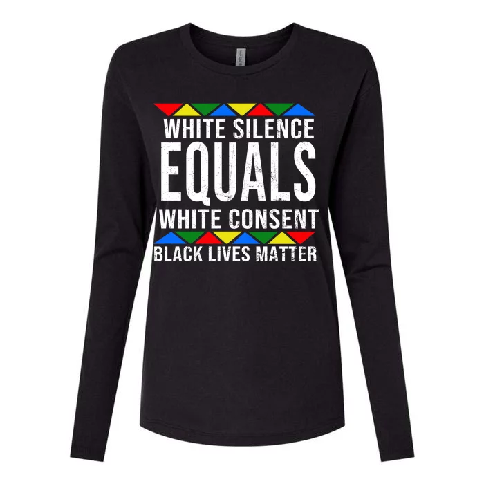 White Silence Black Lives Matter Womens Cotton Relaxed Long Sleeve T-Shirt