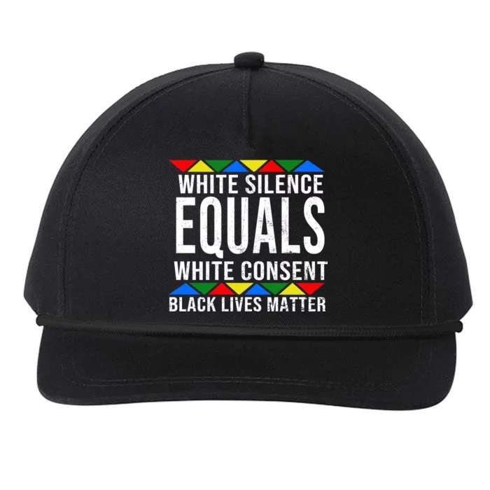 White Silence Black Lives Matter Snapback Five-Panel Rope Hat