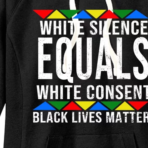 White Silence Black Lives Matter Women's Fleece Hoodie