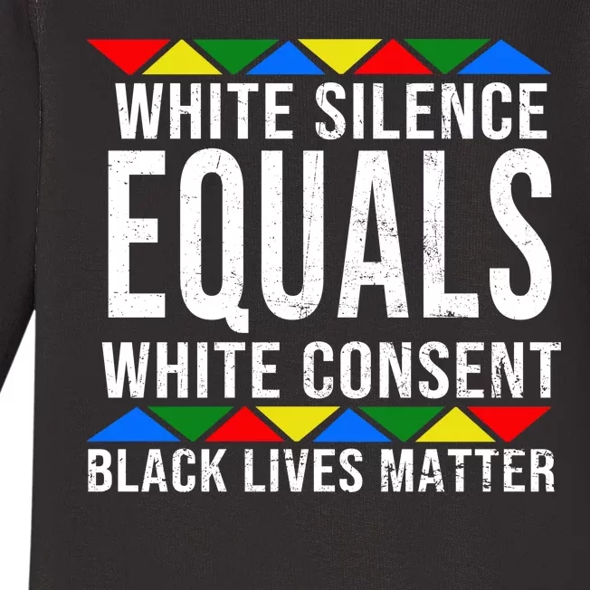 White Silence Black Lives Matter Baby Long Sleeve Bodysuit