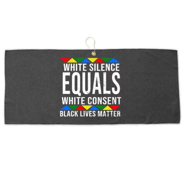 White Silence Black Lives Matter Large Microfiber Waffle Golf Towel