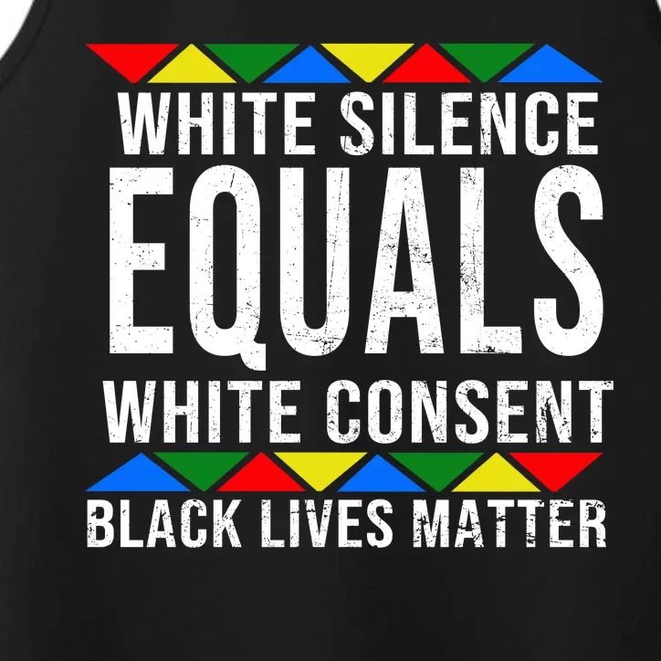 White Silence Black Lives Matter Performance Tank