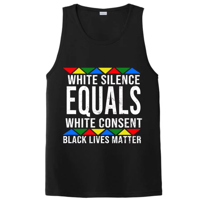 White Silence Black Lives Matter Performance Tank