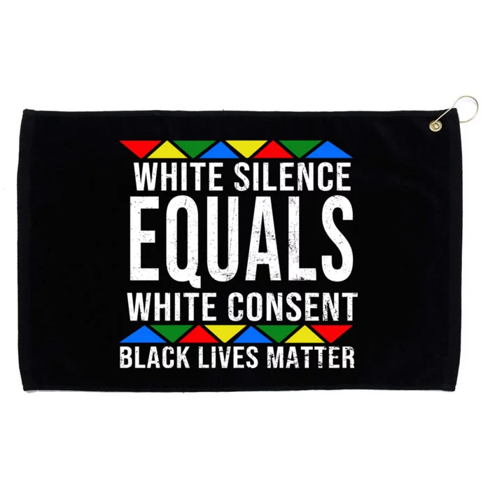 White Silence Black Lives Matter Grommeted Golf Towel