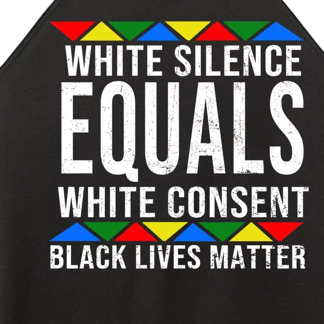 White Silence Black Lives Matter Women’s Perfect Tri Rocker Tank