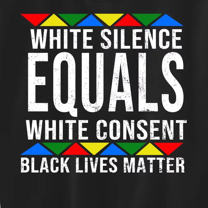 White Silence Black Lives Matter Kids Sweatshirt