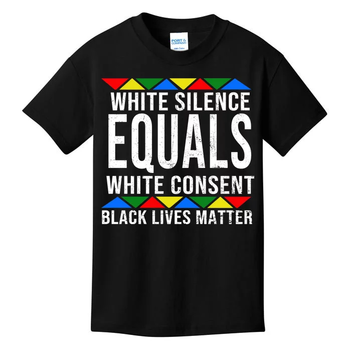 White Silence Black Lives Matter Kids T-Shirt