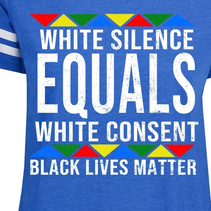 White Silence Black Lives Matter Enza Ladies Jersey Football T-Shirt