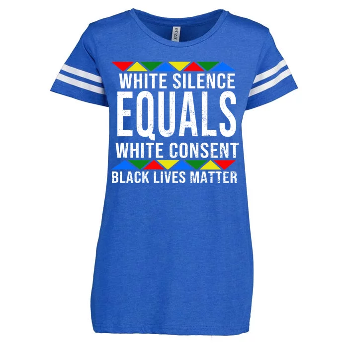 White Silence Black Lives Matter Enza Ladies Jersey Football T-Shirt