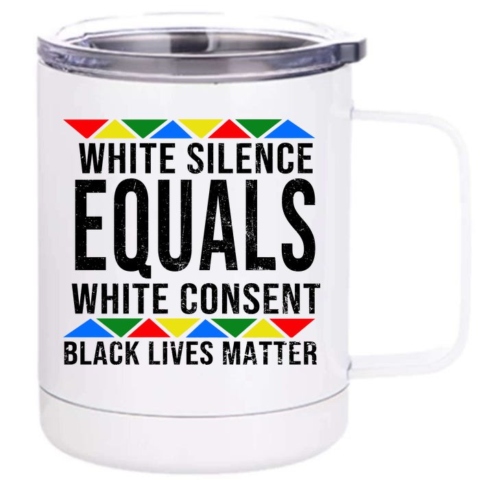 White Silence Black Lives Matter Front & Back 12oz Stainless Steel Tumbler Cup