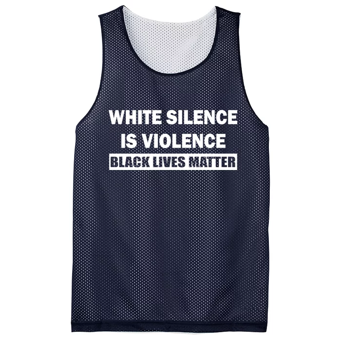 White Silence Is Violence Mesh Reversible Basketball Jersey Tank