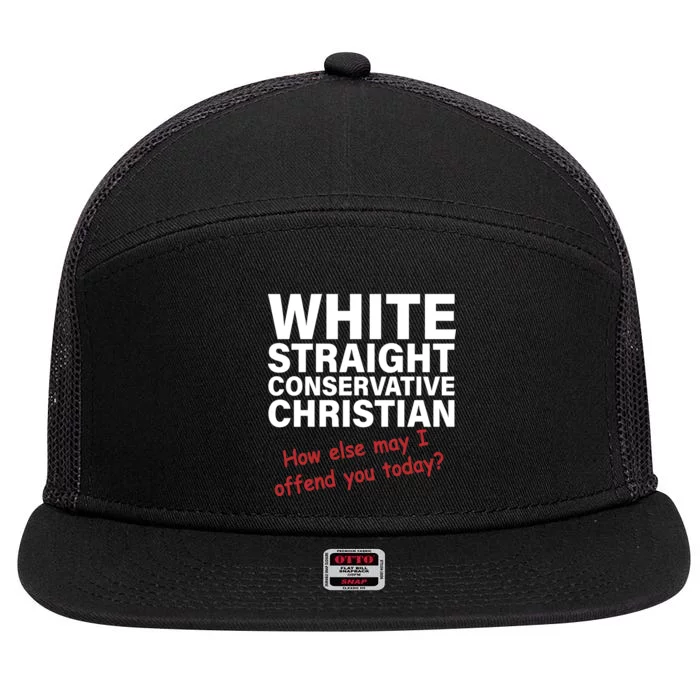 White Straight Conservative Christian 7 Panel Mesh Trucker Snapback Hat