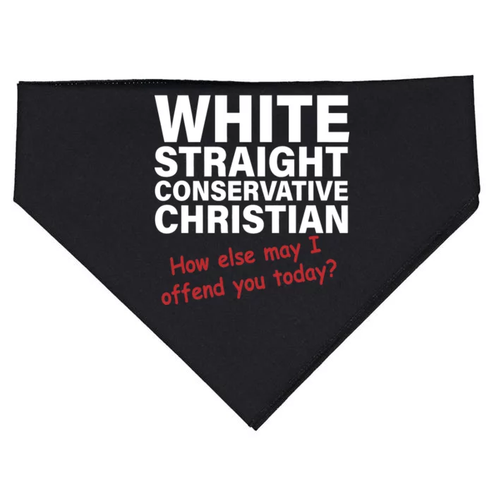 White Straight Conservative Christian USA-Made Doggie Bandana