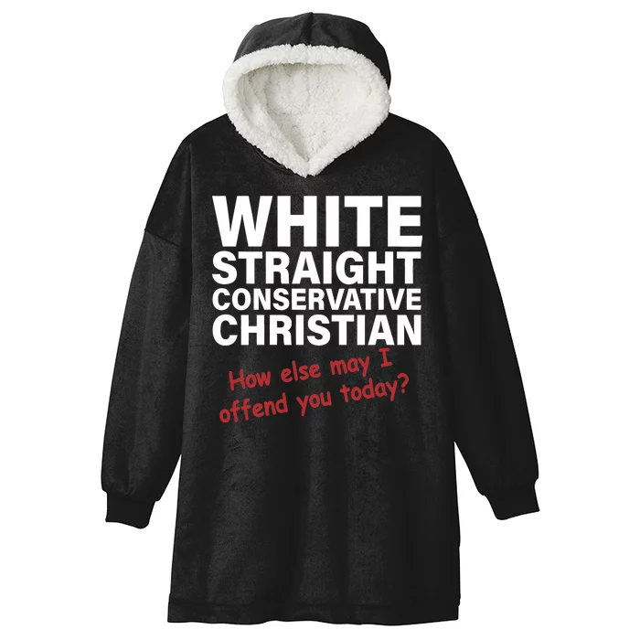 White Straight Conservative Christian Hooded Wearable Blanket