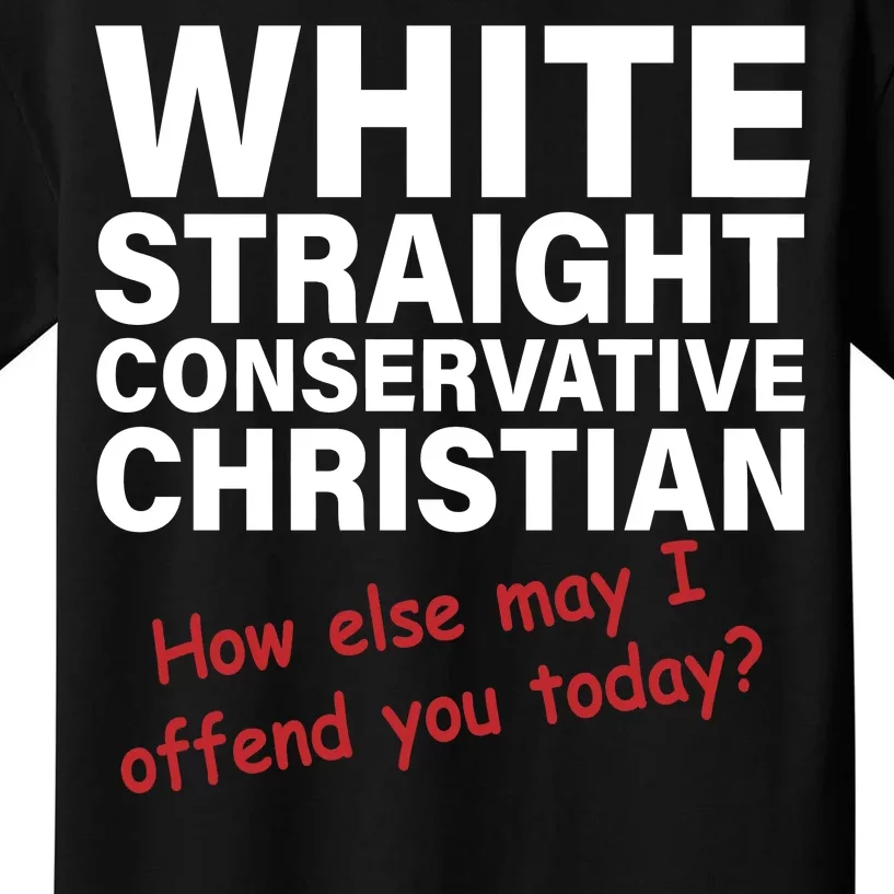 White Straight Conservative Christian Kids T-Shirt