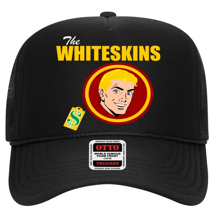 Whiteskins Football Native American Indian High Crown Mesh Trucker Hat