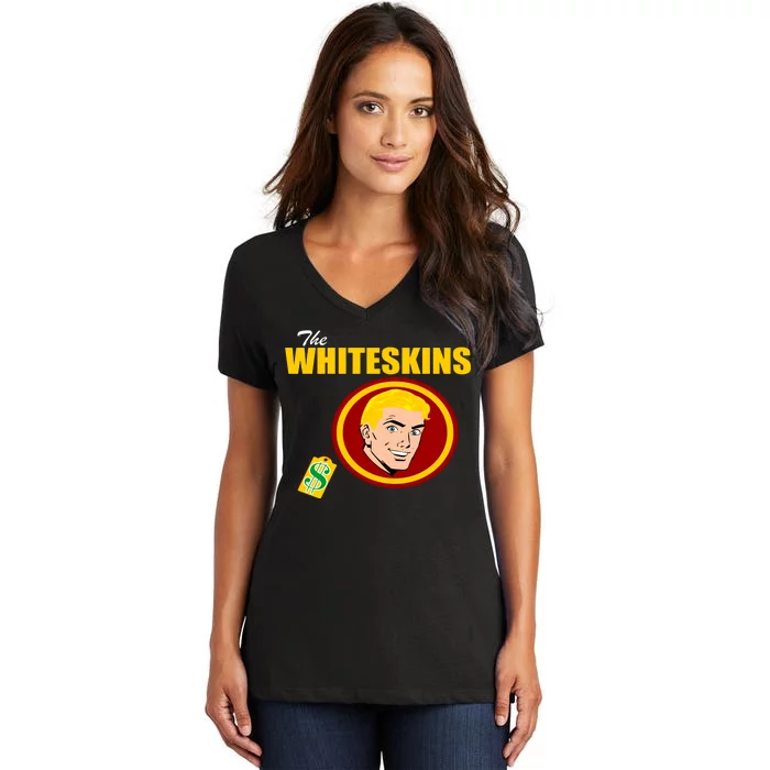 Whiteskins Football Native American Indian Women's V-Neck T-Shirt