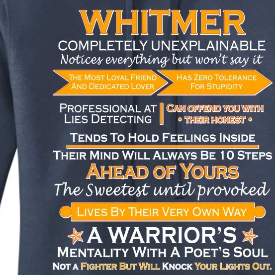 Whitmer Completely Unexplainable Women's Pullover Hoodie