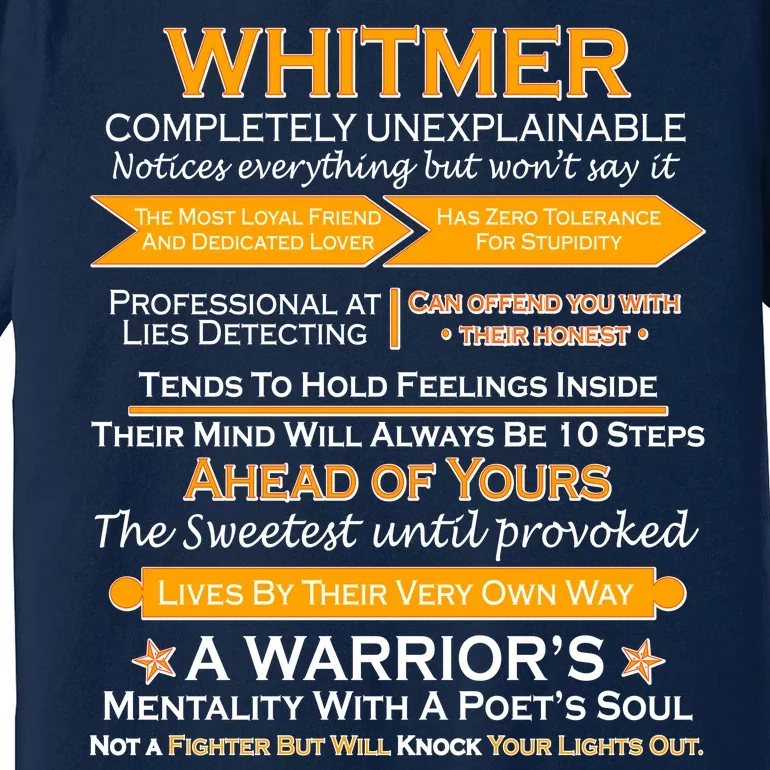 Whitmer Completely Unexplainable Premium T-Shirt