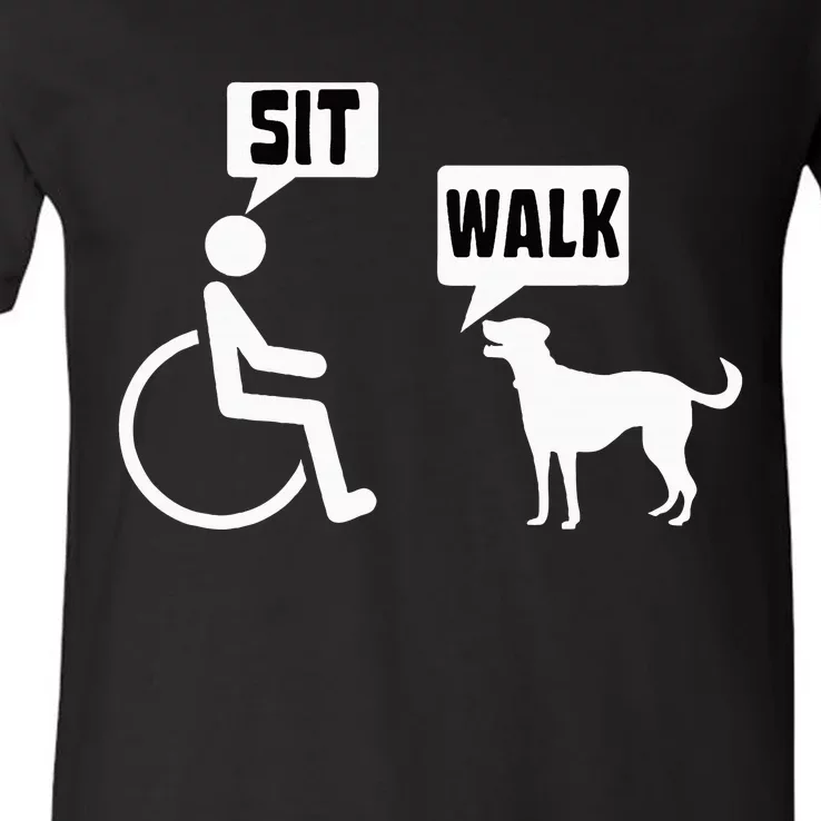 Wheelchair Humor Joke For A Disability In A Wheelchair V-Neck T-Shirt