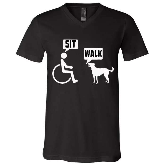 Wheelchair Humor Joke For A Disability In A Wheelchair V-Neck T-Shirt