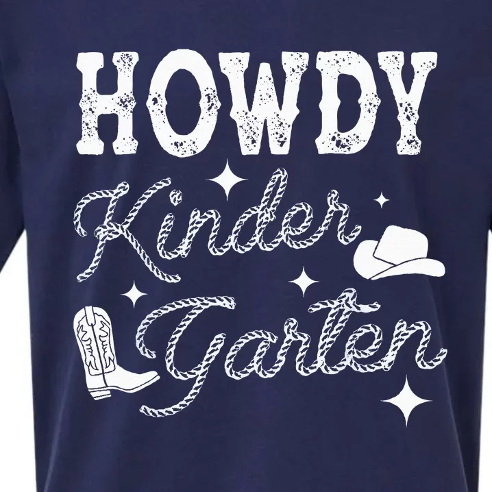 Western Howdy Kindergarten Teacher Student Back To School Sueded Cloud Jersey T-Shirt