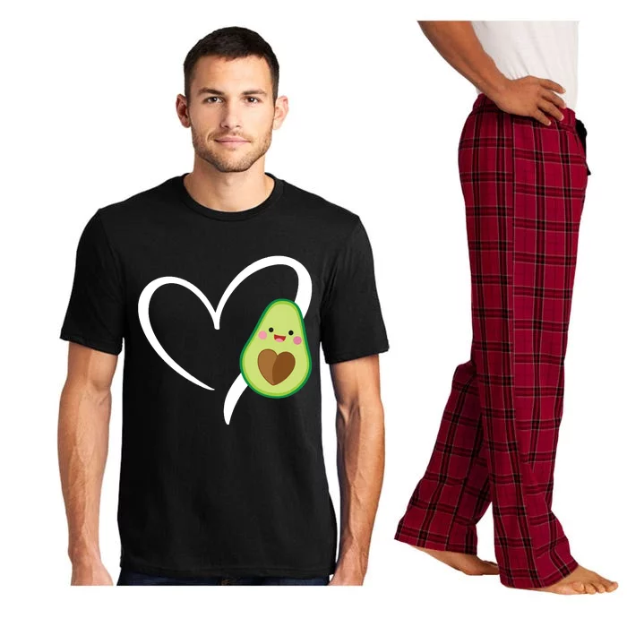 Women Heart Love Avocados Vneck Pajama Set