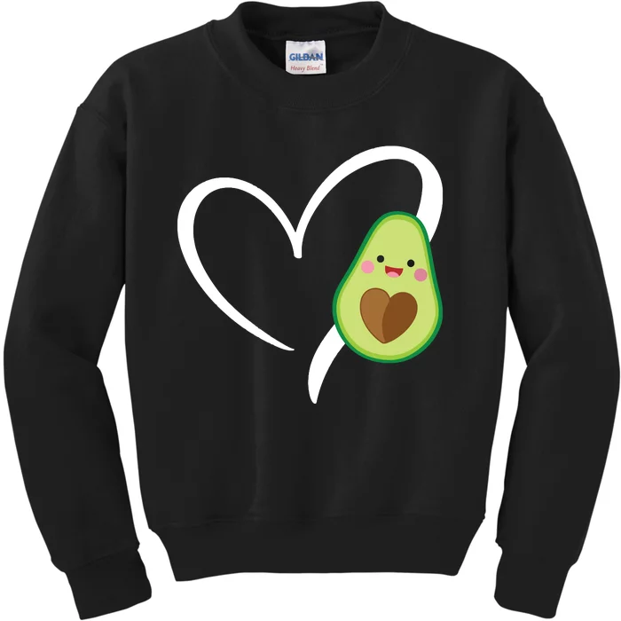 Women Heart Love Avocados Vneck Kids Sweatshirt