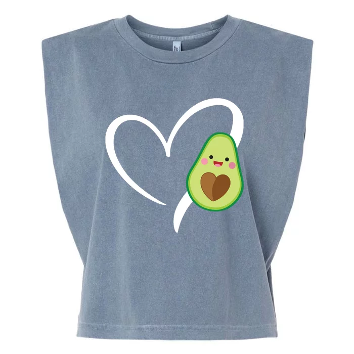 Women Heart Love Avocados Vneck Garment-Dyed Women's Muscle Tee