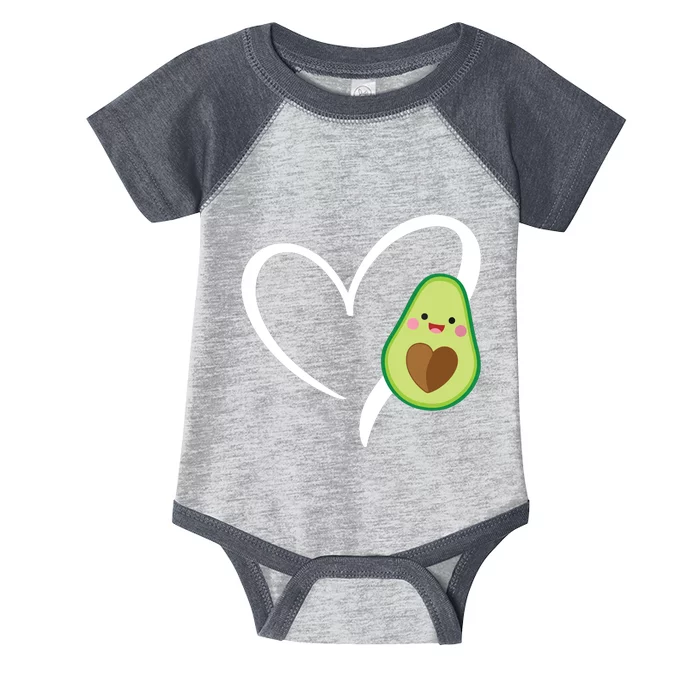 Women Heart Love Avocados Vneck Infant Baby Jersey Bodysuit