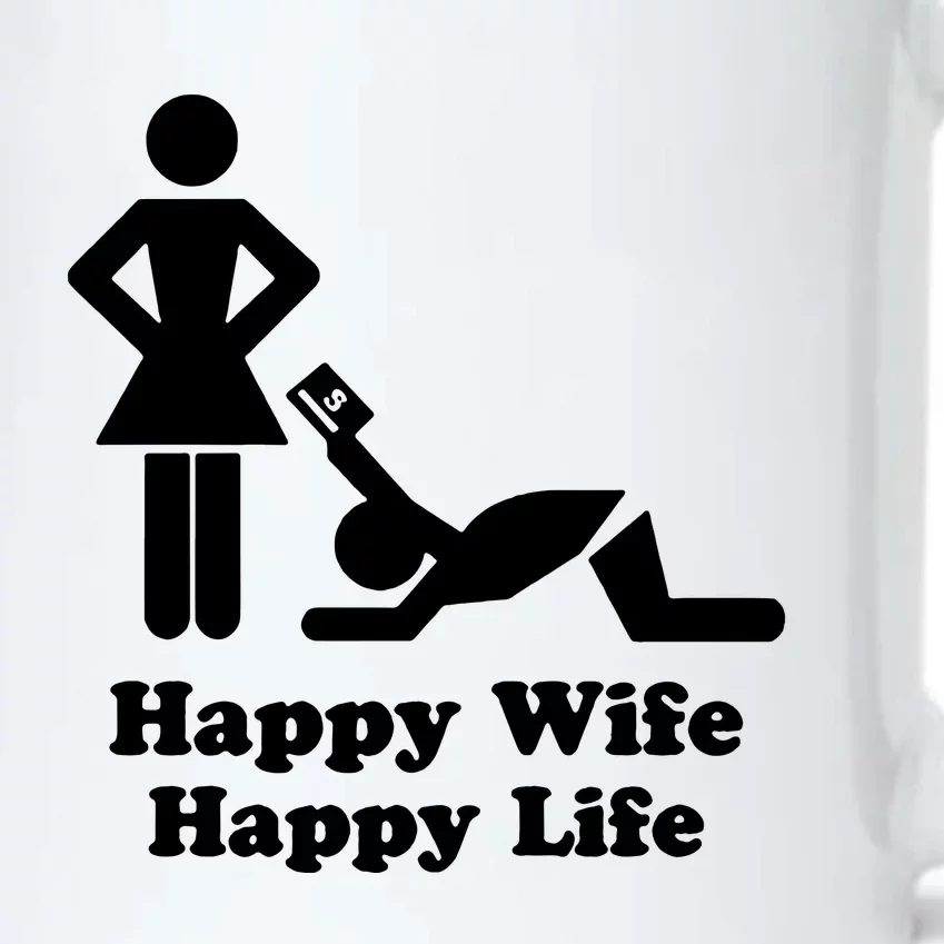 Wife Happy Life Husband Black Color Changing Mug