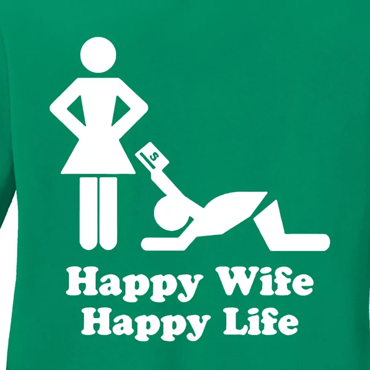 Wife Happy Life Husband Ladies Long Sleeve Shirt