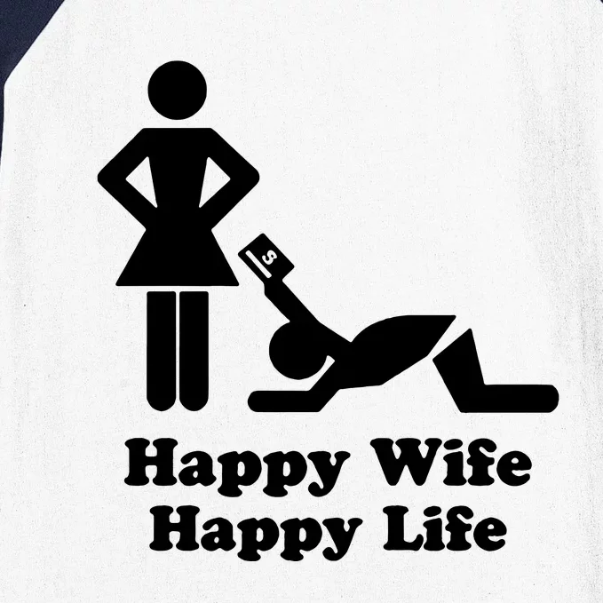 Wife Happy Life Husband Baseball Sleeve Shirt