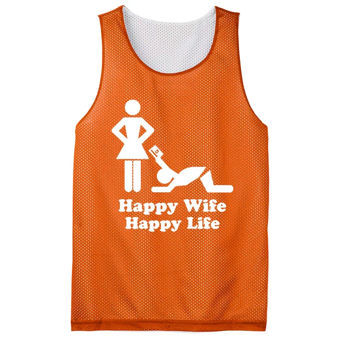 Wife Happy Life Husband Mesh Reversible Basketball Jersey Tank