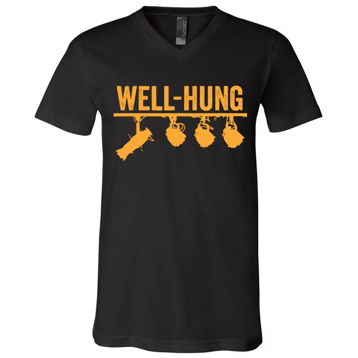 Well Hung Lighting Engineer Technicians Stage Crew V-Neck T-Shirt