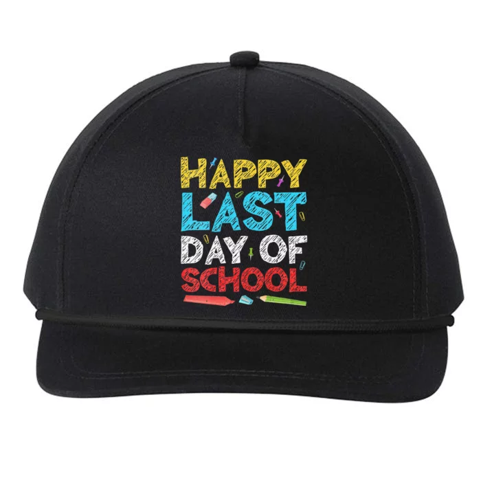 Womens Happy Last Day Of School Students And Teachers Gift Snapback Five-Panel Rope Hat