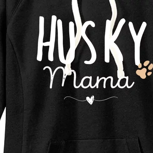 Womens Husky Mama Husky Mom Gifts Dog Lover Siberian Husky Mom Paw Women's Fleece Hoodie