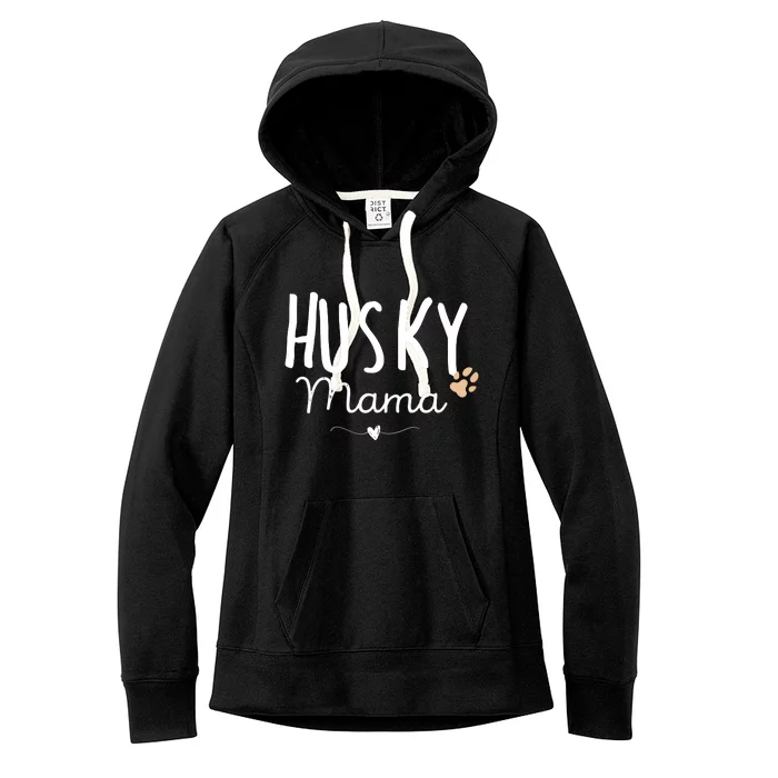 Womens Husky Mama Husky Mom Gifts Dog Lover Siberian Husky Mom Paw Women's Fleece Hoodie