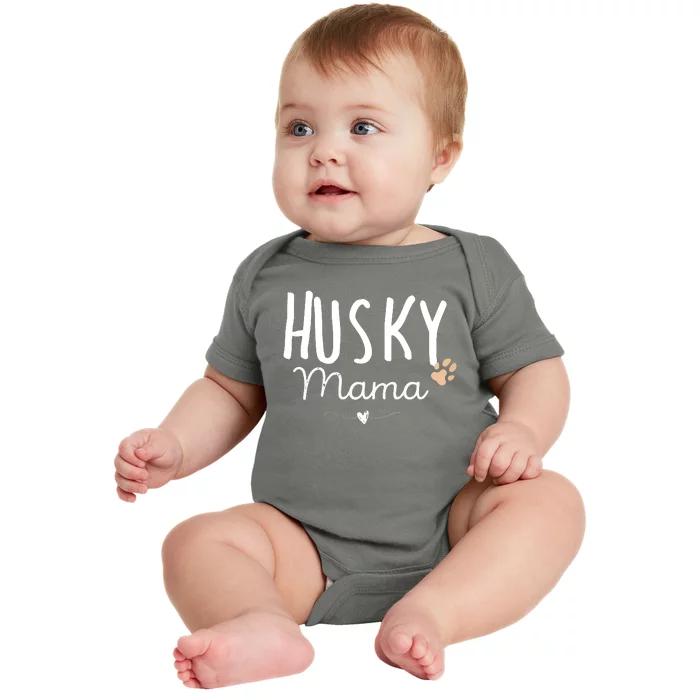 Womens Husky Mama Husky Mom Gifts Dog Lover Siberian Husky Mom Paw Baby Bodysuit