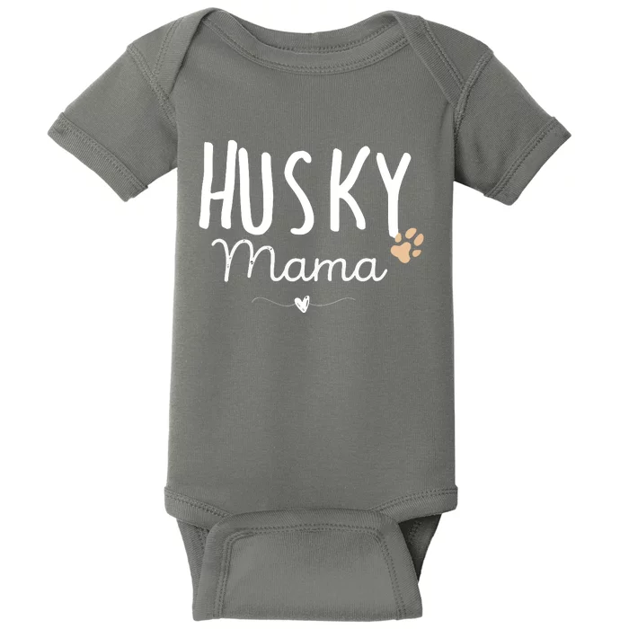 Womens Husky Mama Husky Mom Gifts Dog Lover Siberian Husky Mom Paw Baby Bodysuit